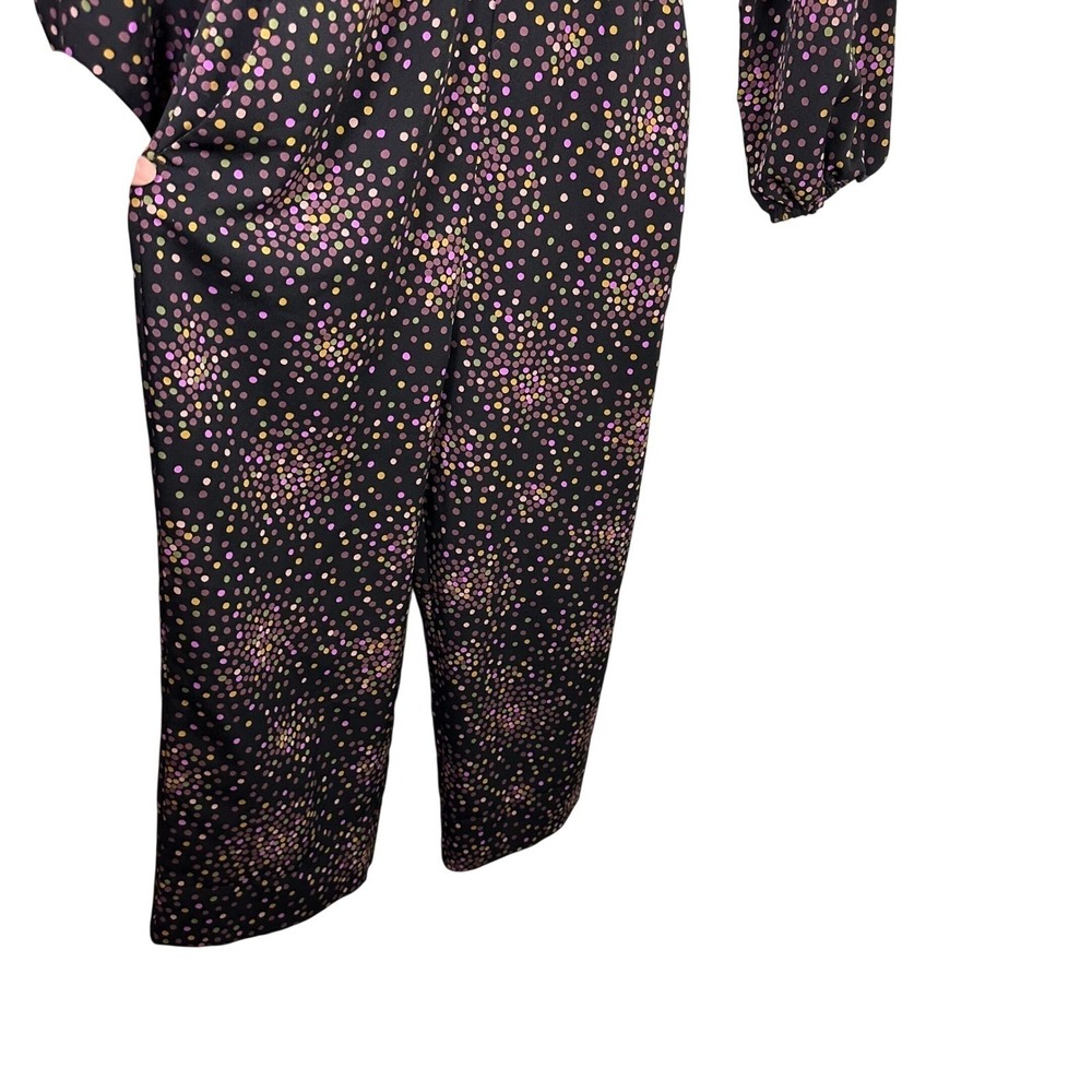 Kate Spade Disco Dot Wide Leg Cropped Jumpsuit Size 0 Party Cocktail - Picture 7 of 9